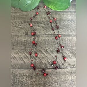 Elegant Red Beaded Necklace